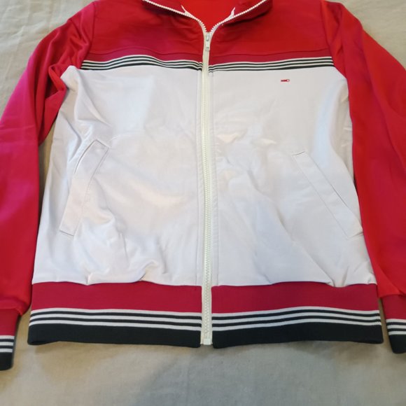 Vintage 1980s Track & Court Zip Sweatshirt Jacket Maroon Gray Men's Size M - Picture 7 of 10